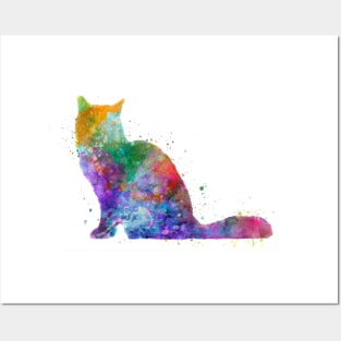 Chartreux cat in watercolor Posters and Art